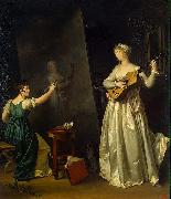 Marguerite Gerard Artist Painting a Portrait of a Musician oil on canvas